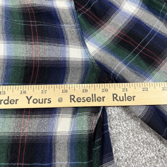 Salt Valley Flannel Shirt Mens Large Rayon Western Plaid Button Up *Distressed* - Picture 14 of 16